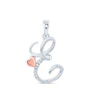Real diamond E initial pendant, Genuine real diamond Pendant Best gift for her!!